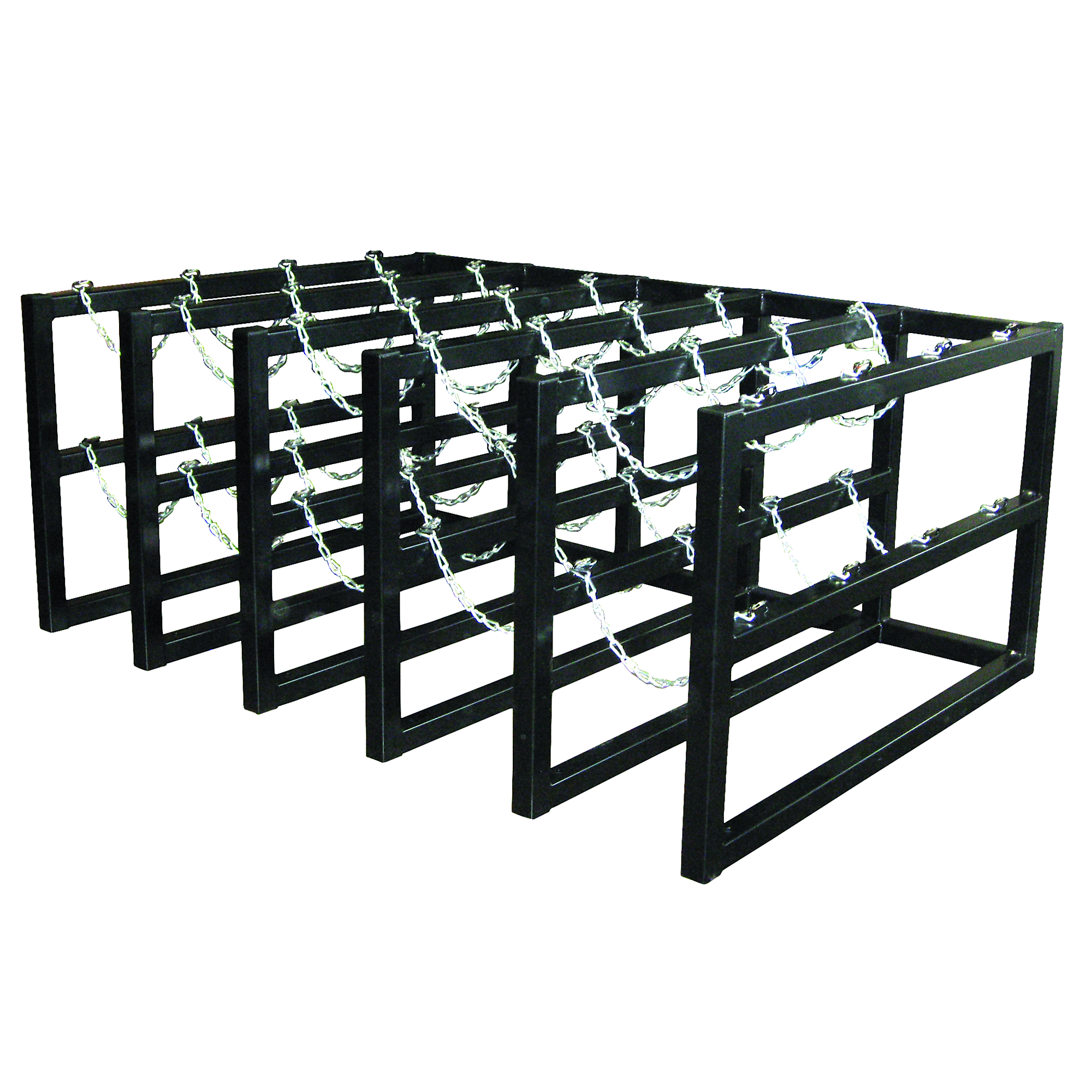 Justrite Gas Cylinder Storage Rack — 20 Cylinder Capacity, 5 Wide x 4 Deep, Steel, Model# 35182